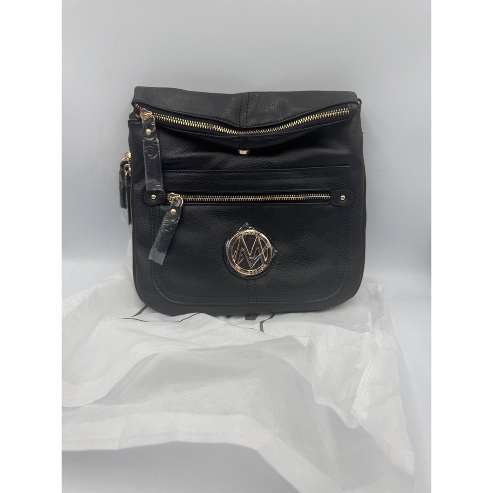 NWT MKF Collection Luciana Crossbody Bag Women's Black Vegan Leather‎ Classic